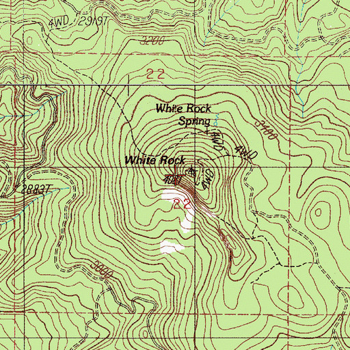 Topographic Map of White Rock, OR