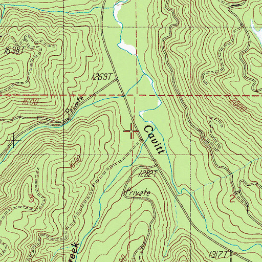 Topographic Map of White Rock Creek, OR
