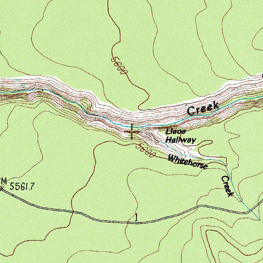 Topographic Map of Whitehorse Creek, OR