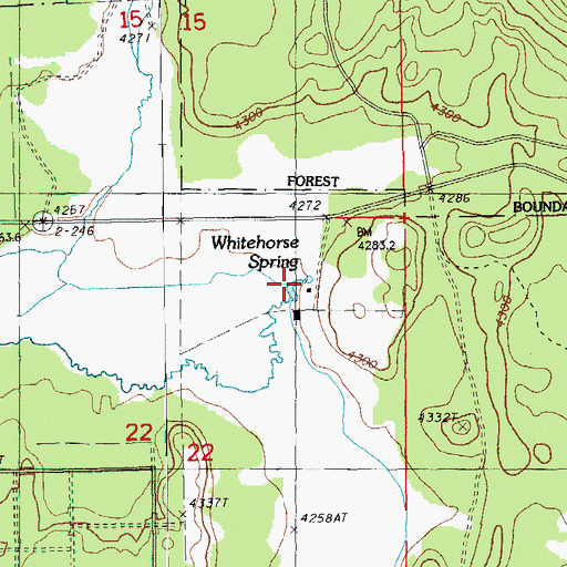 Topographic Map of Whitehorse Spring, OR