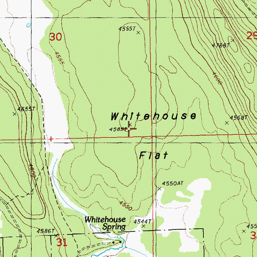 Topographic Map of Whitehouse Flat, OR