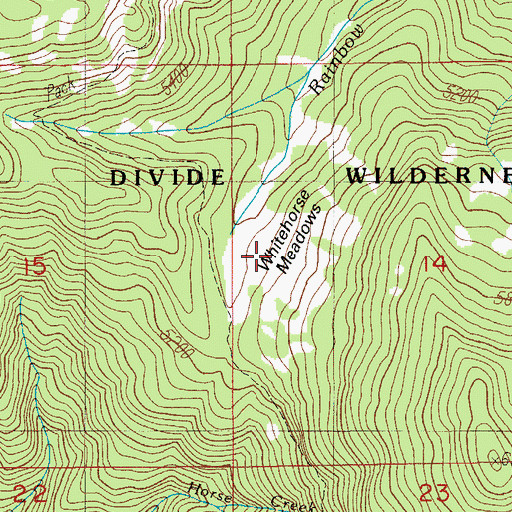 Topographic Map of Whitehorse Meadows, OR