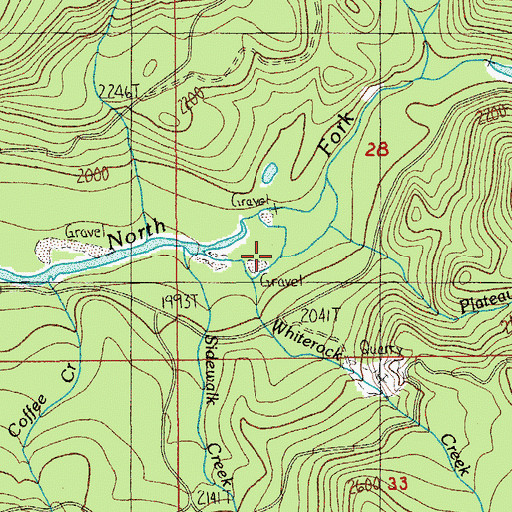 Topographic Map of Whiterock Creek, OR