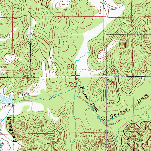 Topographic Map of Burgony Creek, AL