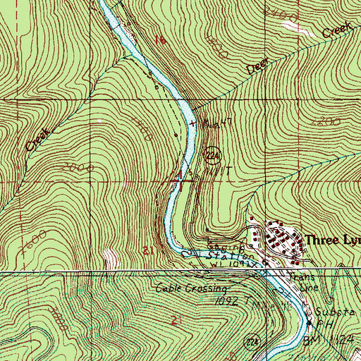Topographic Map of Whitewater (historical), OR