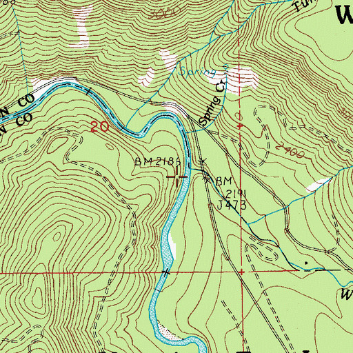 Topographic Map of Whitewater Creek, OR