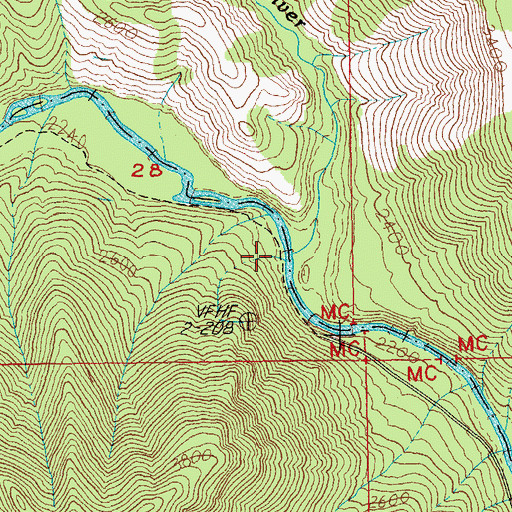 Topographic Map of Whitewater River, OR