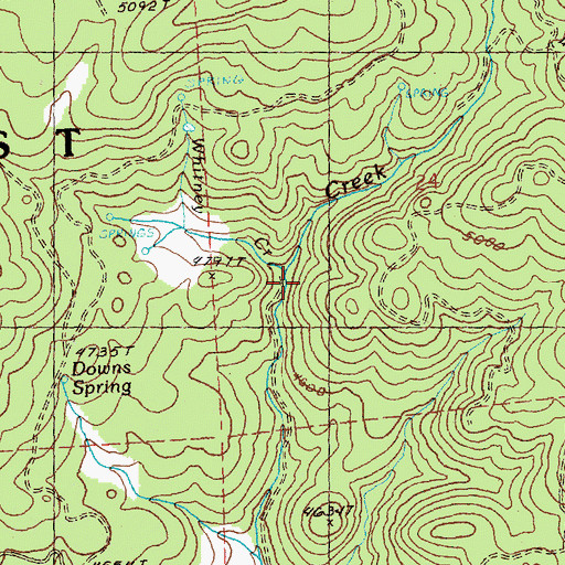 Topographic Map of Whitney Creek, OR