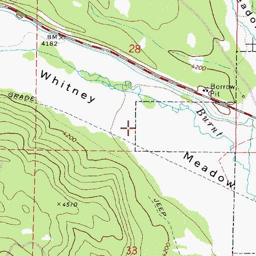 Topographic Map of Whitney Meadow, OR