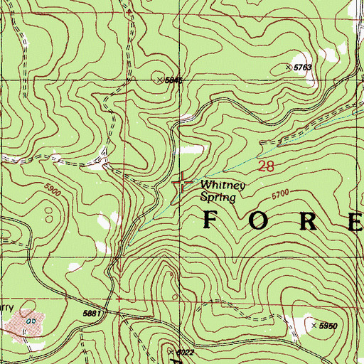 Topographic Map of Whitney Spring, OR