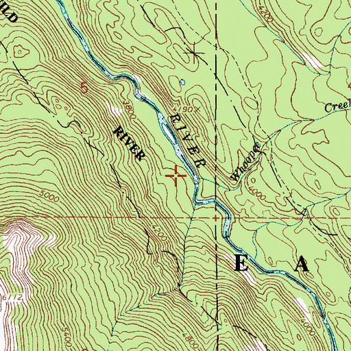Topographic Map of Whoopee Creek, OR