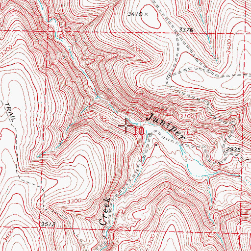 Topographic Map of Wick Creek, OR