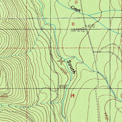 Topographic Map of Wickiup Creek, OR