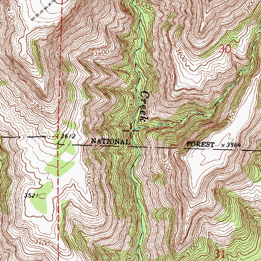 Topographic Map of Wickiup Creek, OR