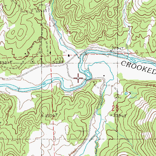 Topographic Map of Wickiup Creek, OR