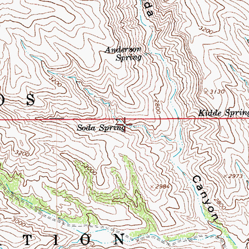Topographic Map of Soda Spring, AZ