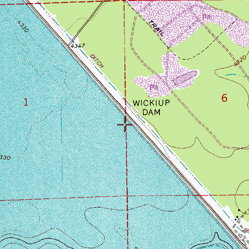Topographic Map of Wickiup Dam, OR