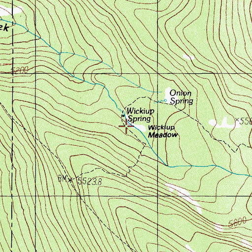 Topographic Map of Wickiup Meadow, OR