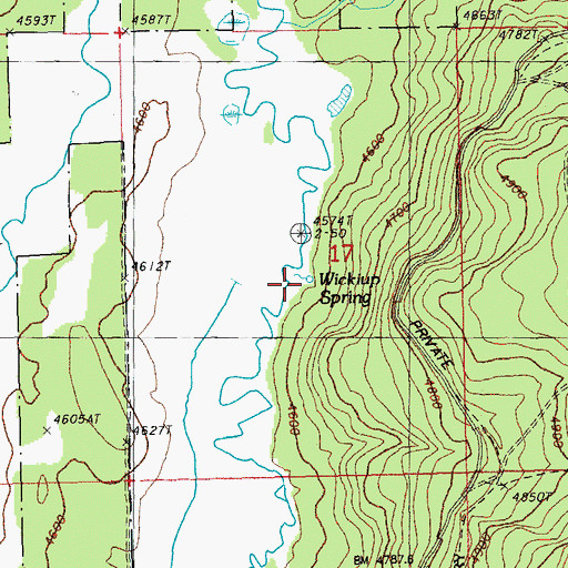 Topographic Map of Wickiup Spring, OR