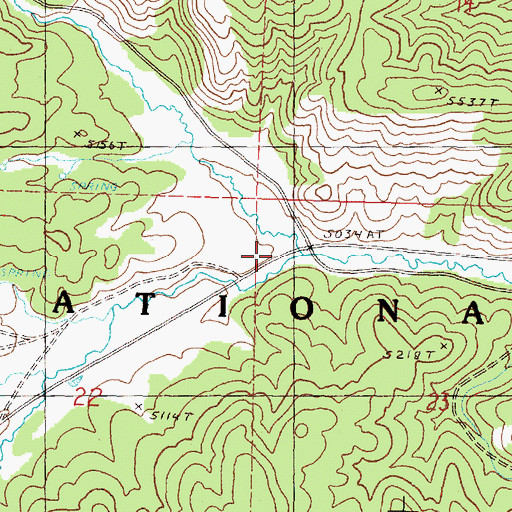 Topographic Map of Wickiup Creek, OR