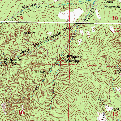 Topographic Map of Wiggler Spring, OR