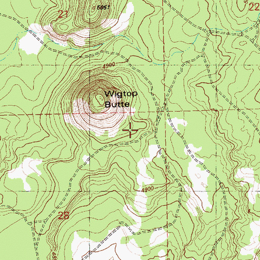 Topographic Map of Wigtop Butte, OR
