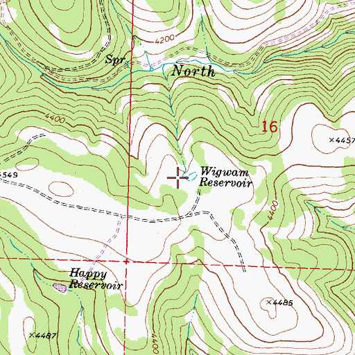 Topographic Map of Wigwam Reservoir, OR