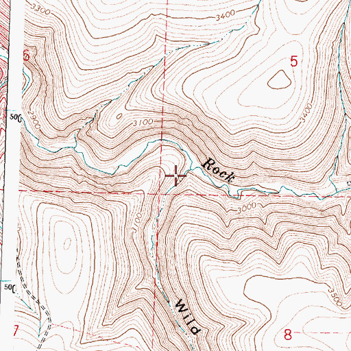 Topographic Map of Wild Calf Canyon, OR