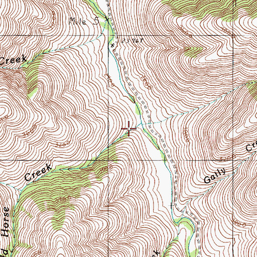 Topographic Map of Wild Horse Creek, OR
