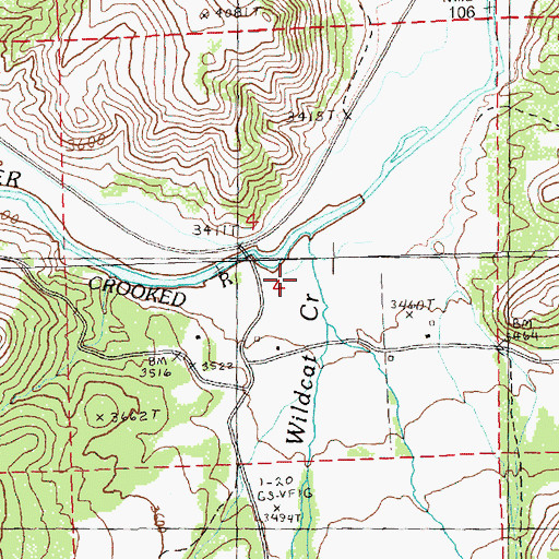Topographic Map of Wildcat Creek, OR