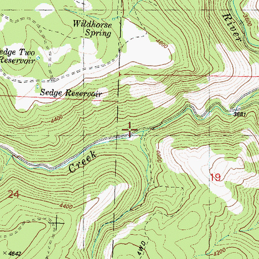 Topographic Map of Wildcat Creek, OR