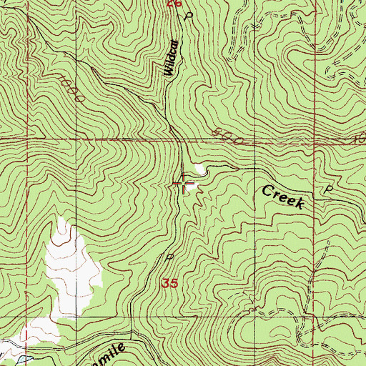 Topographic Map of Wildcat Creek, OR