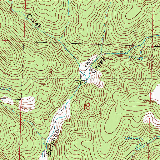 Topographic Map of Wildcat Creek, OR