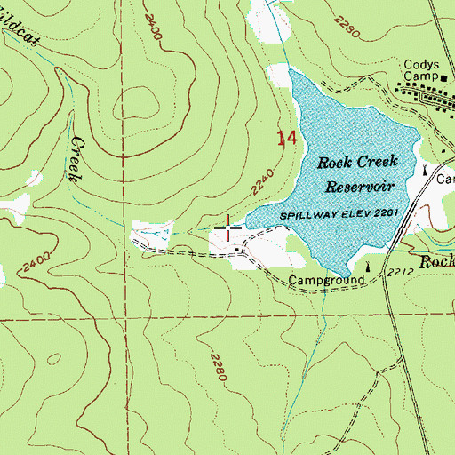 Topographic Map of Wildcat Creek, OR