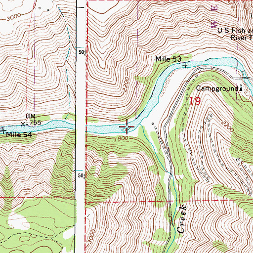 Topographic Map of Wildcat Creek, OR