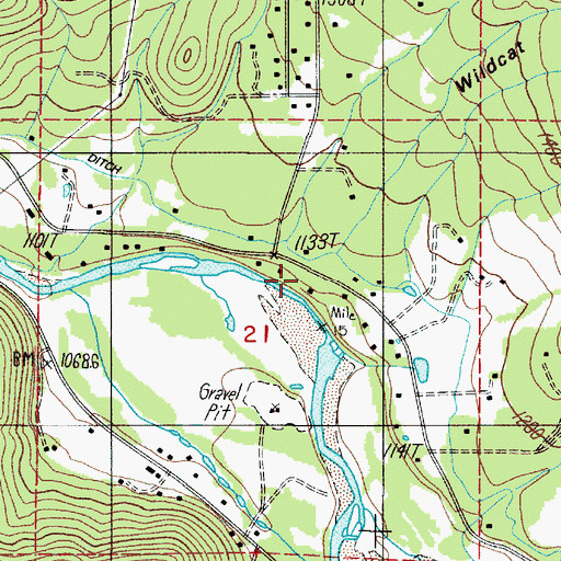 Topographic Map of Wildcat Gulch, OR