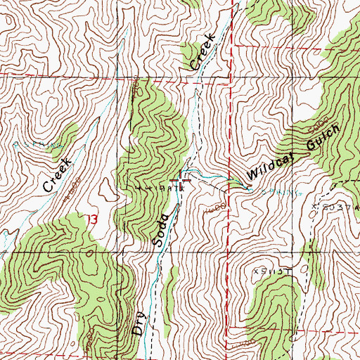 Topographic Map of Wildcat Gulch, OR
