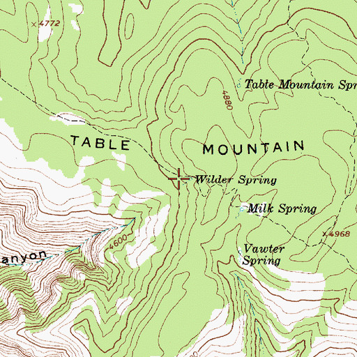 Topographic Map of Wilder Spring, OR