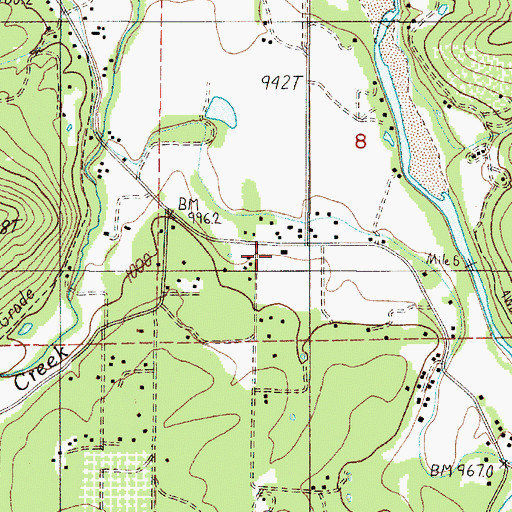 Topographic Map of Wilderville School (historical), OR
