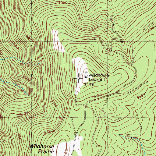 Topographic Map of Wildhorse Lookout, OR