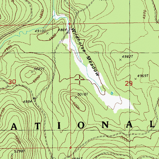 Topographic Map of Wildhorse Meadow, OR