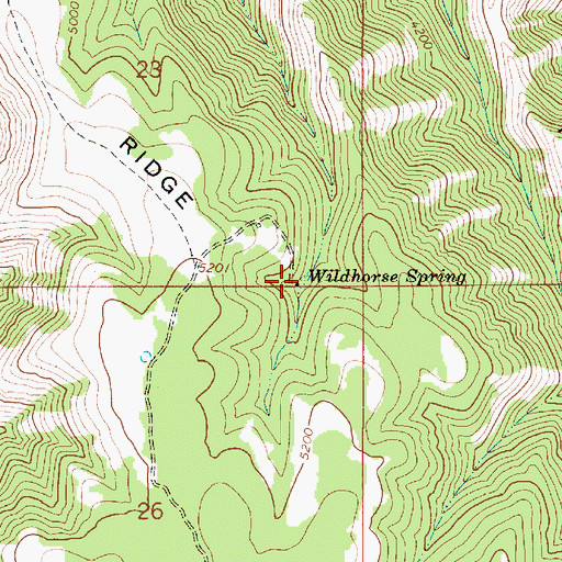 Topographic Map of Wildhorse Spring, OR