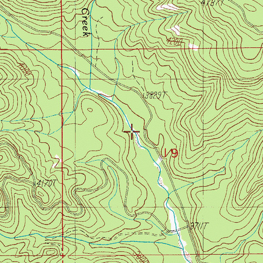 Topographic Map of Wiley Creek, OR