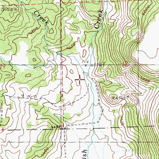 Topographic Map of Wiley Creek, OR