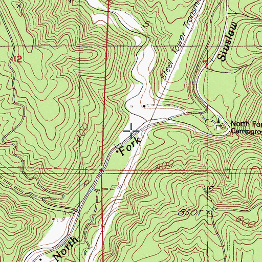Topographic Map of Wilhelm Creek, OR