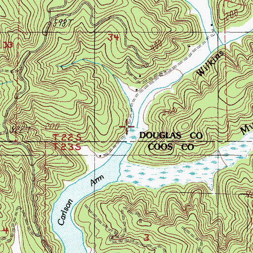 Topographic Map of Wilkins Creek, OR