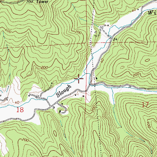Topographic Map of Willanch Creek, OR