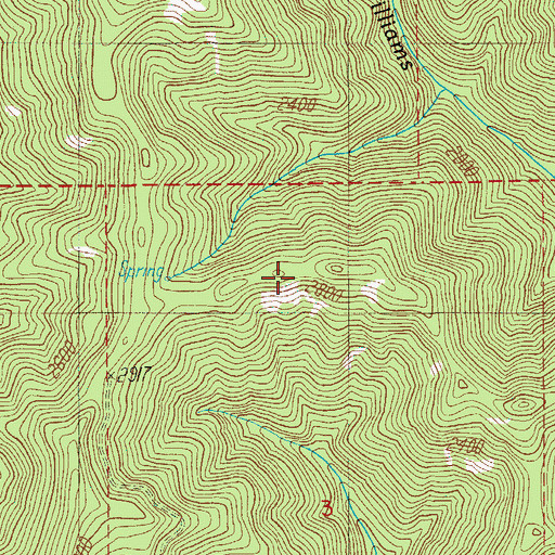 Topographic Map of Williams Creek Trail, OR