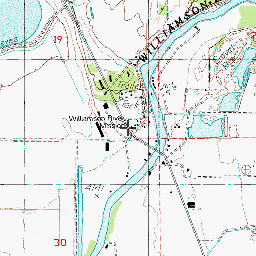 Topographic Map of Williamson River Mission, OR