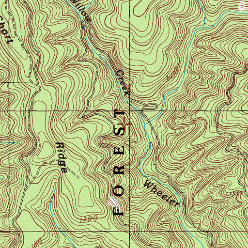 Topographic Map of Willow Creek, OR